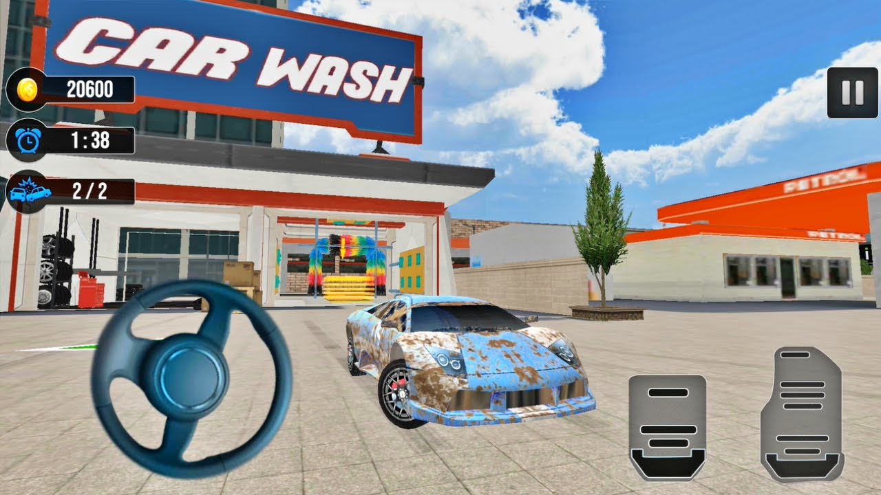 Smart Car Wash Workshop Service Garage 2021 - Blue Car Driving Technical Review - Android Gameplay