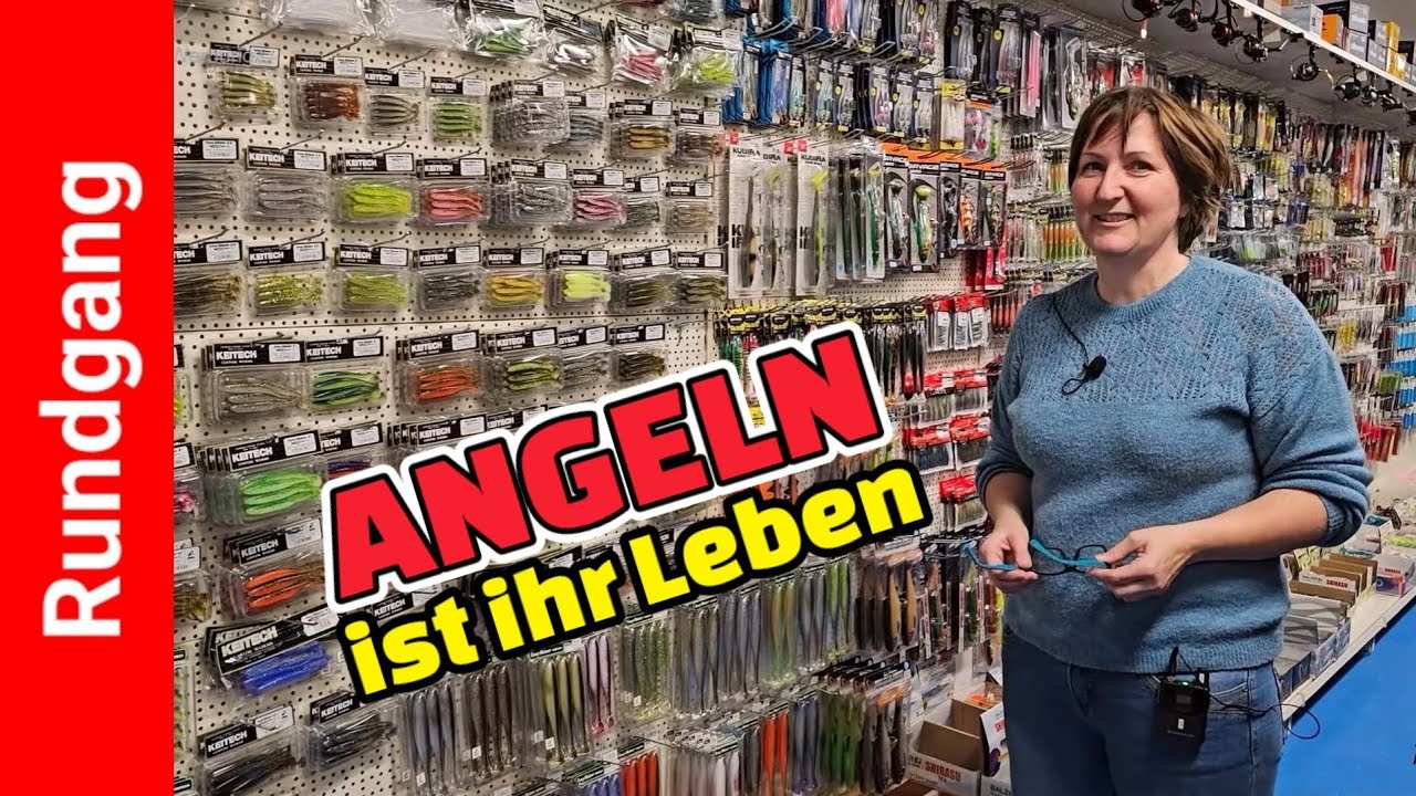 Rundgang im Angelladen Angel und Fang am Schweriner See.