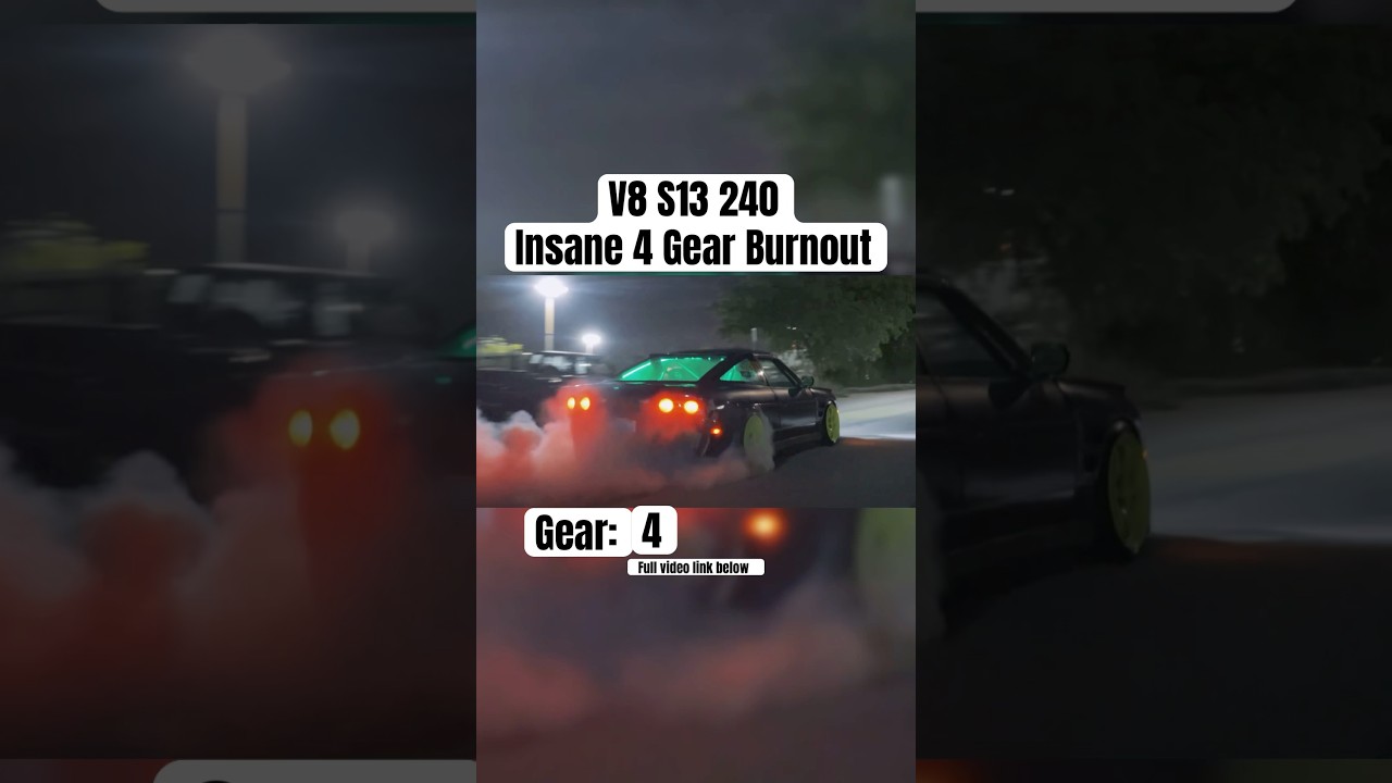 V8 S13 240sx 4 Gear Burnout!