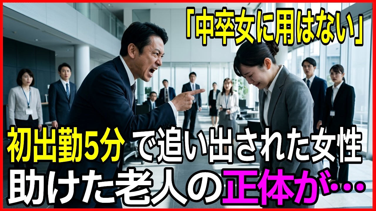 「中卒女に用はない」初出勤5分で追い出された女性——その日助けた老人の一言で、会社が凍りついた…【感動する話】【朗読】