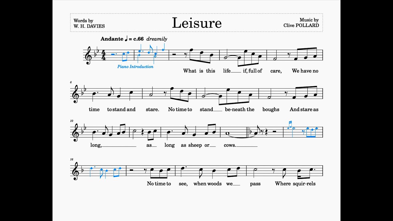 Leisure (Clive Pollard) | B♭ Major | Trinity Grade 6 | Group B | 66 bpm | Sing-Along