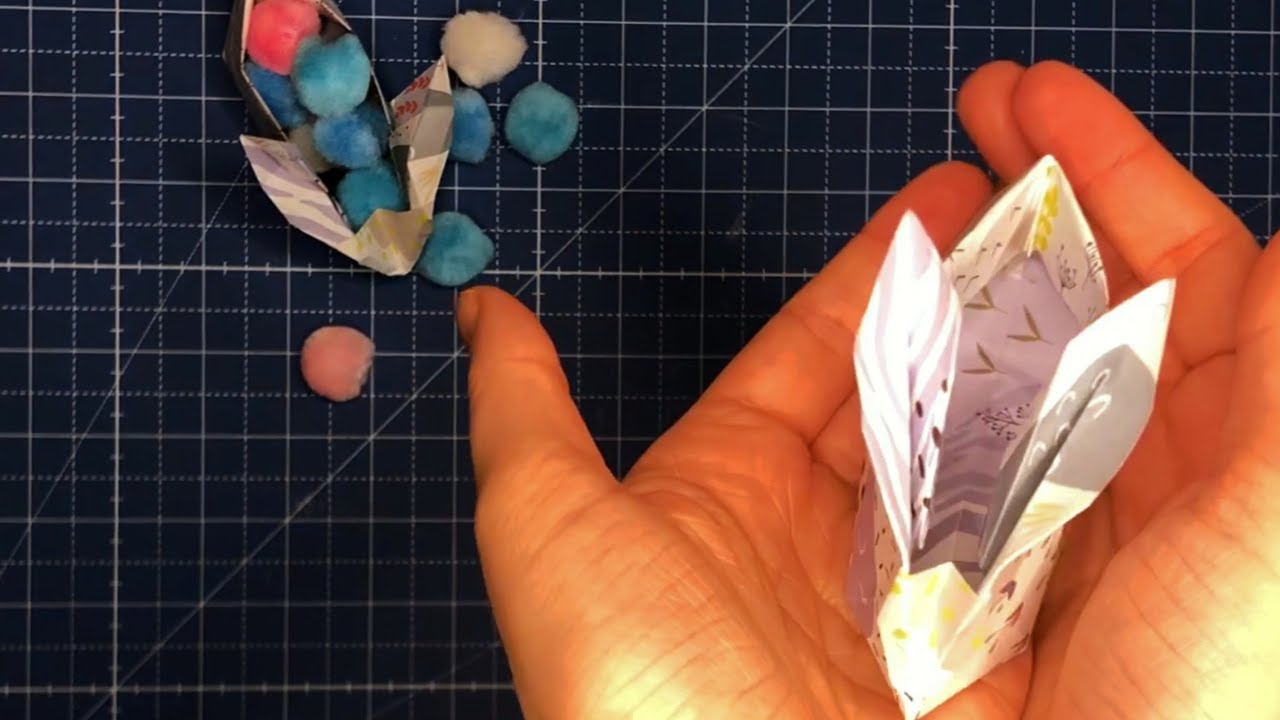Origami Osterkörbchen | Osterhase falten | Anleitung für Osterhasenkorb für Ostern basteln