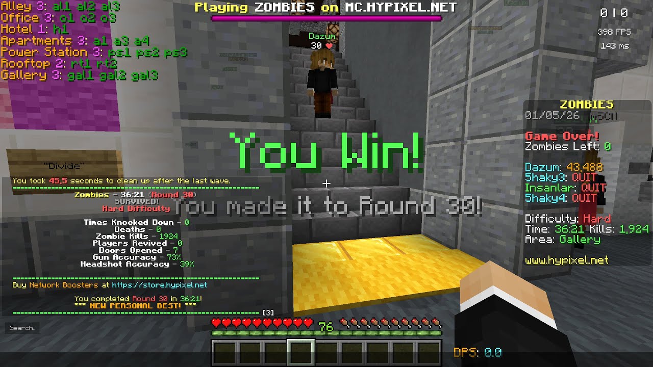 Hypixel Zombies: Dead End Hard Solo (muted)
