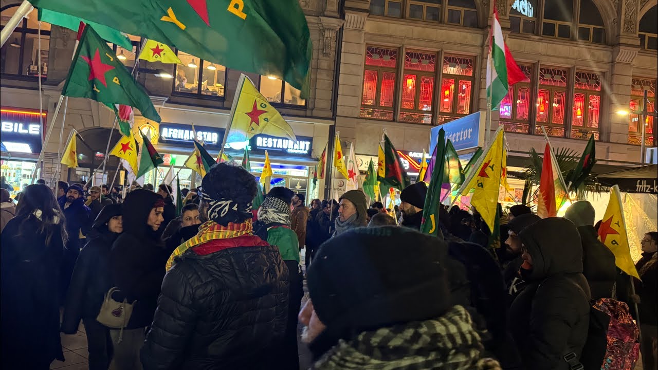 In Frankfurt für Rojava Demo