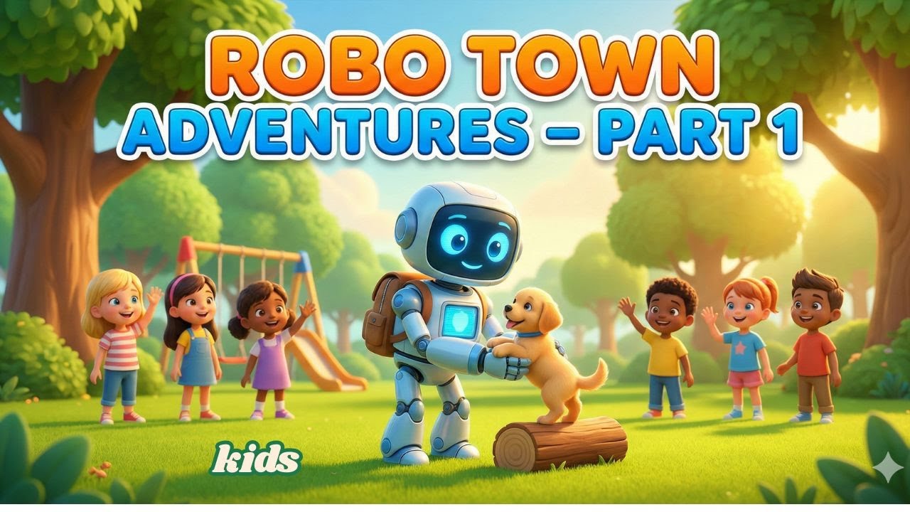 Robo Town Adventures 🤖 | Kids Cartoon Story | Treasure Hunt & Learning