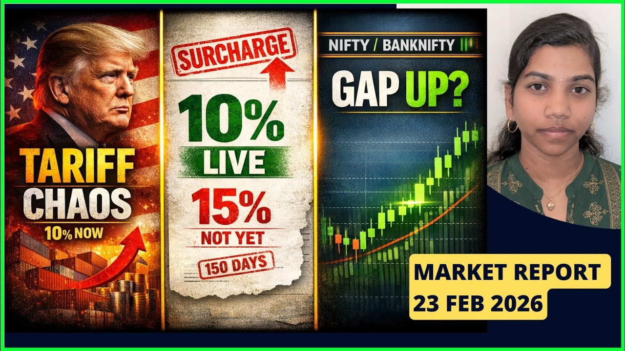Trump Tariff Chaos 🔥 Is it 10 or15%? |  Expiry? | Pre Market Report 23 Feb 2026 | #nifty #banknifty