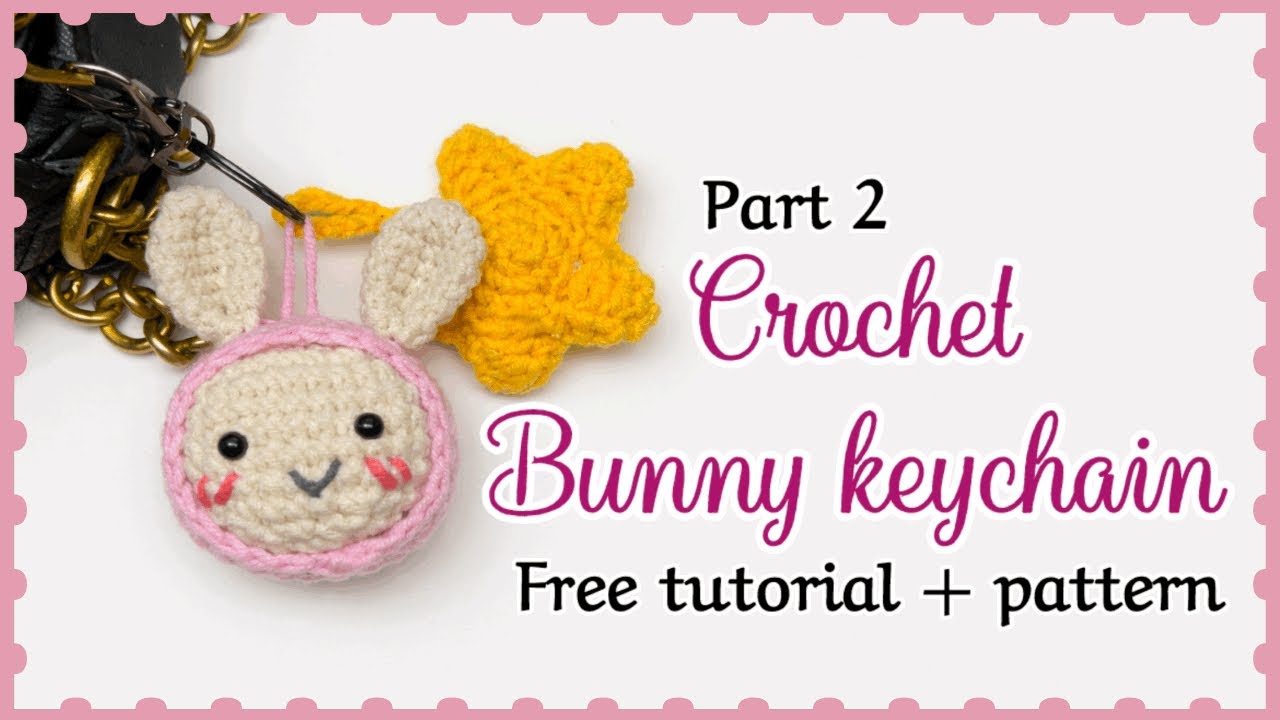 2️⃣crochet cute bunny keychain 🎀🐰step by step كروشية تعليقه ارنب #crochet  