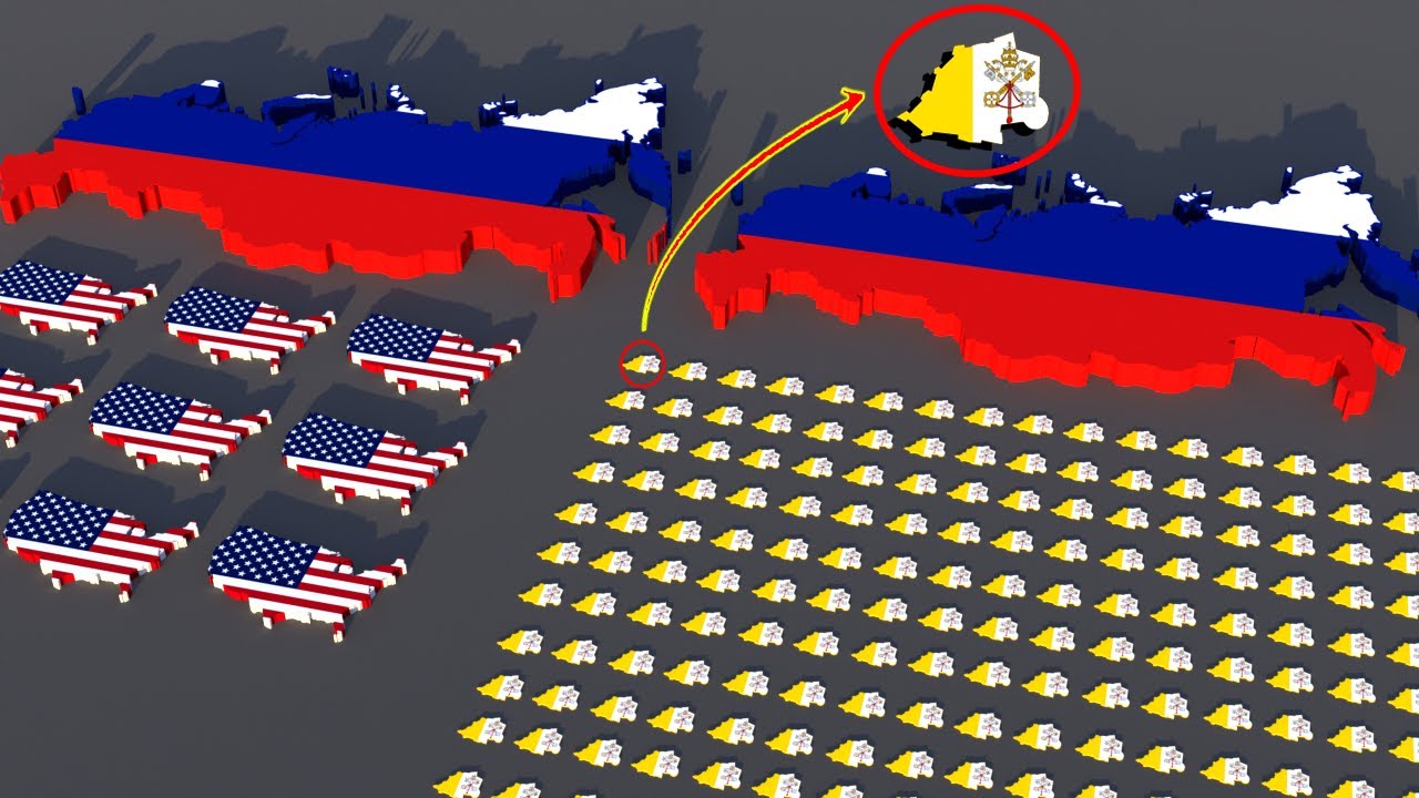 Countries size comparison VS Russia