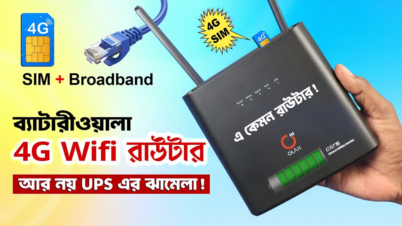 ব্যাটারীওয়ালা 4G Wifi রাউটার! Portable 4G WiFi Router WITH Battery Backup Power!