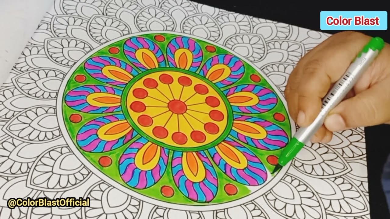 Very Satisfying & Relaxing Mandala Coloring @ColorBlastOfficial​