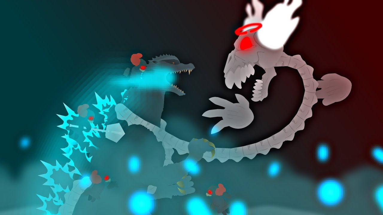 Godzilla(Final war) VS Expurgation Tricky(Tricky phase 4 and phase 5) | Stick Nodes Animation