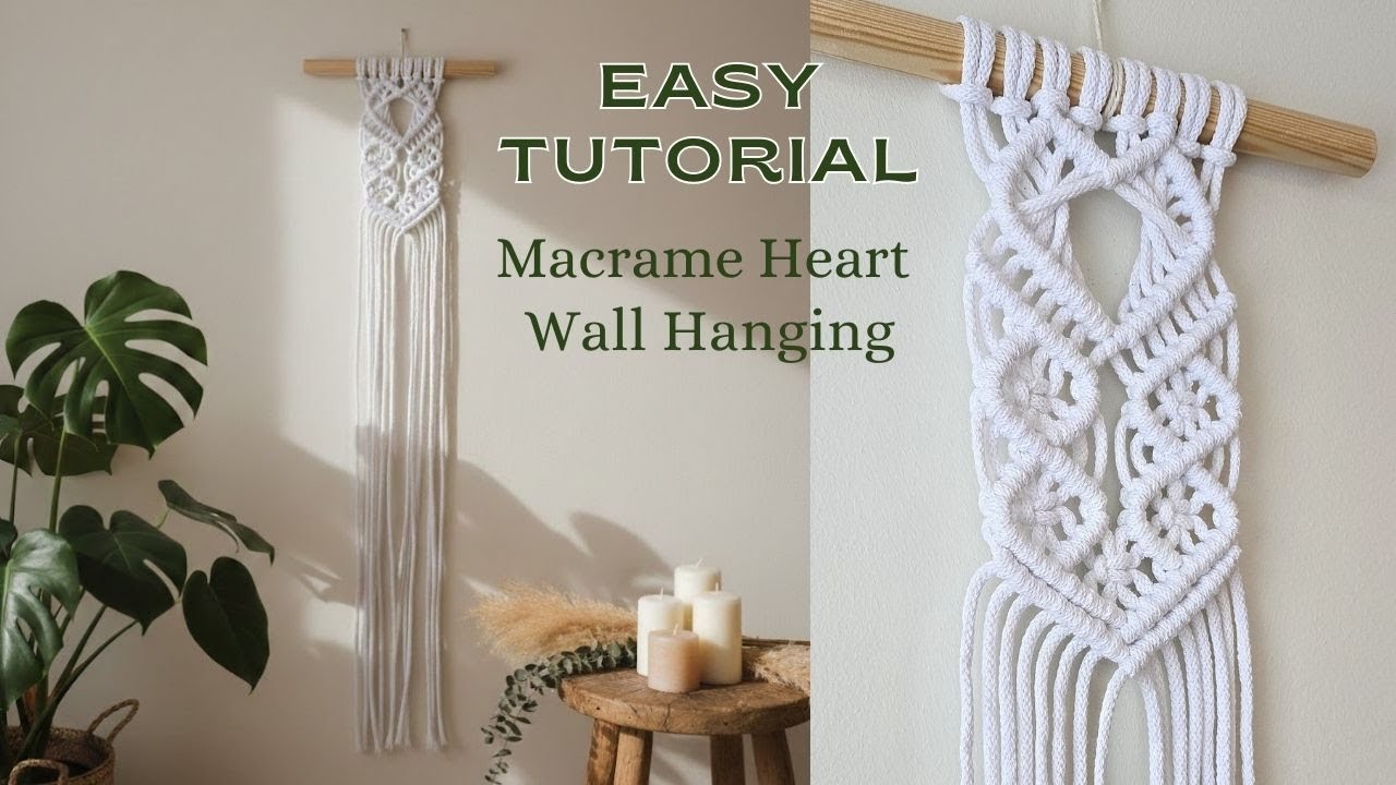 Macrame Heart Wall Hanging Tutorial 🩷