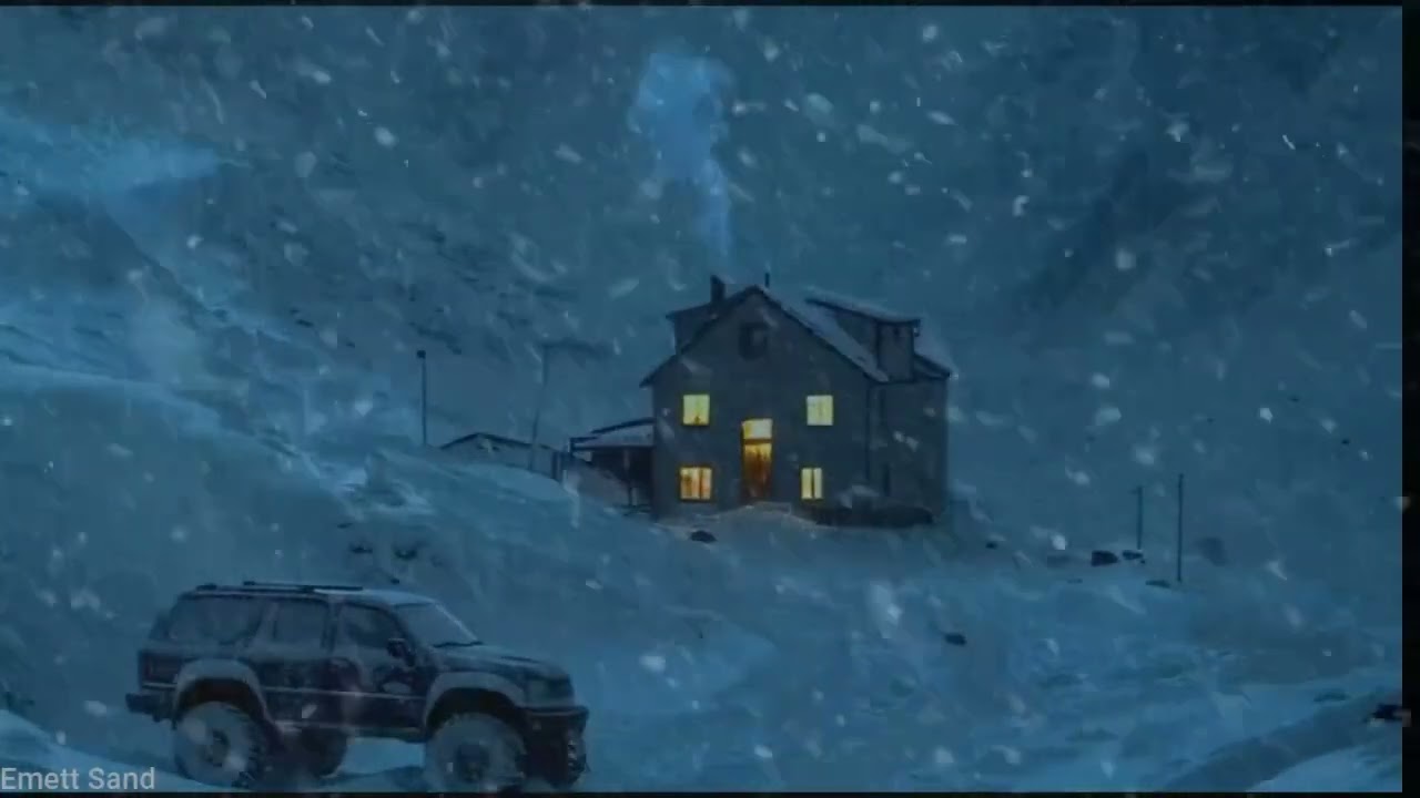 ❄️Cabin ambience, Snowstorm,Blizzard ,Howling wind for sleep and relaxation