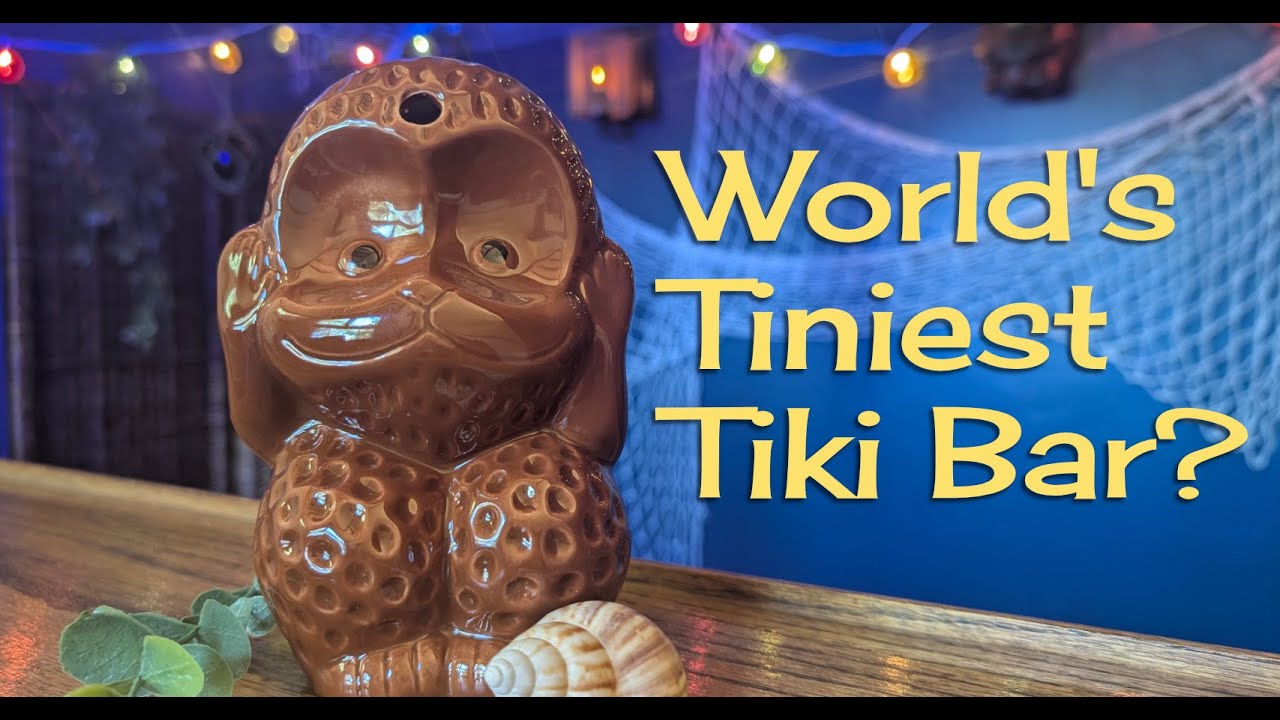 We turned an unused living area into a tiny tiki bar