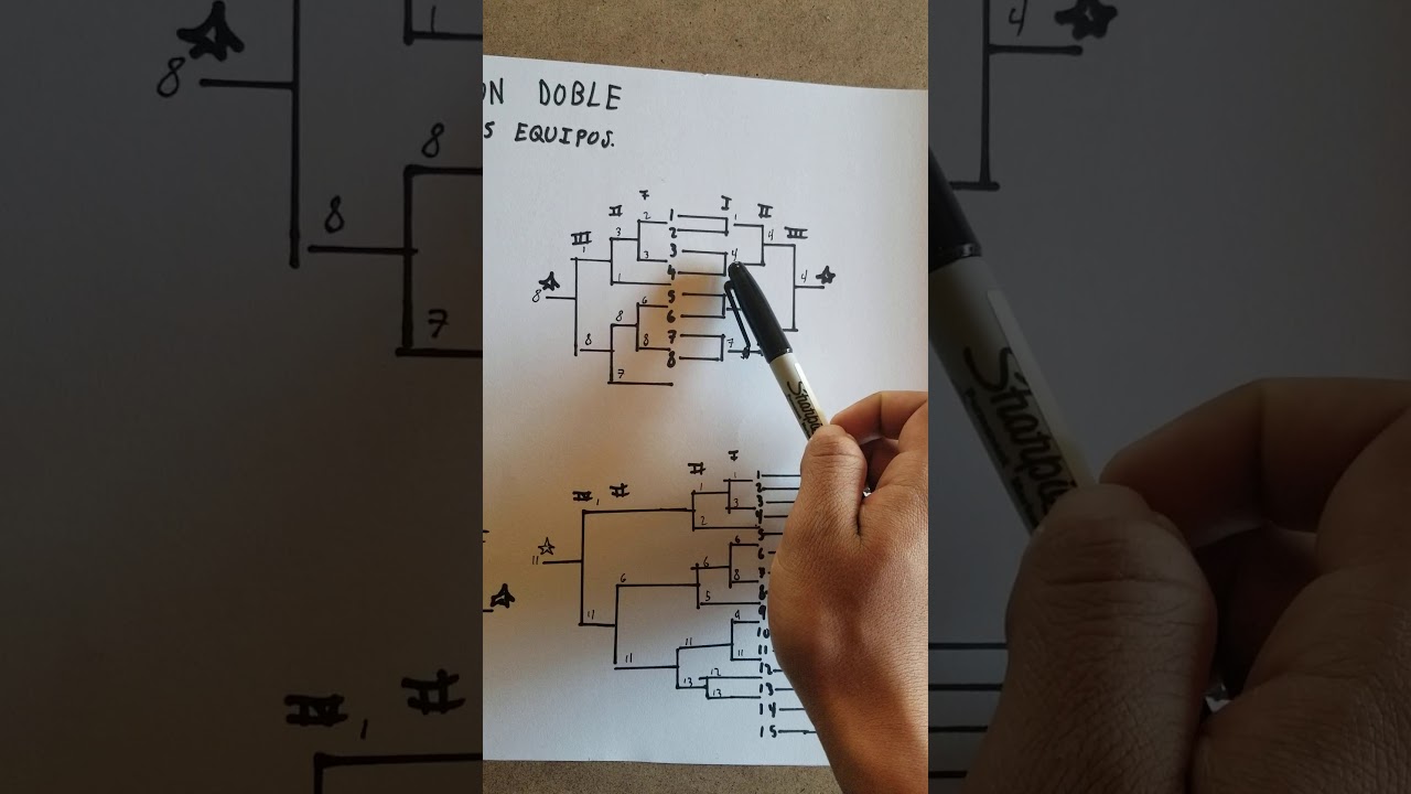 sistema de eliminación doble con 5, 8, 12, y 15 equipos