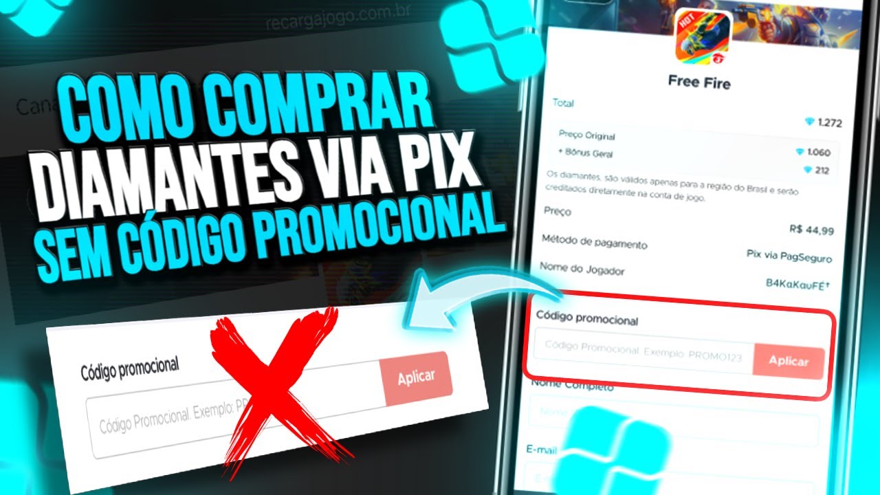 COMO COMPRAR DIAMANTE VIA PIX SEM CÓDIGO PROMOCIONAL! ATUALIZADO