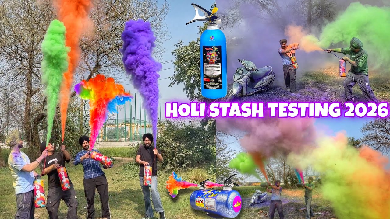 Holi Stash Testing With Friends 2026 😱  Colour Jet , Balloons , Pichkari , SKY SHOTS