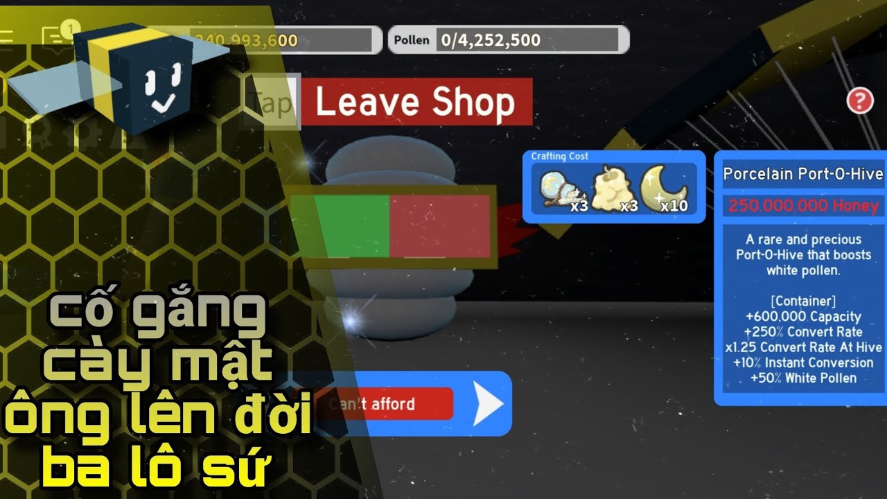 Roblox | 🐝cố gắng cày mật ông lên đời ba lô sứ🐝 ( bee swarm simulator ) khôi Roblox