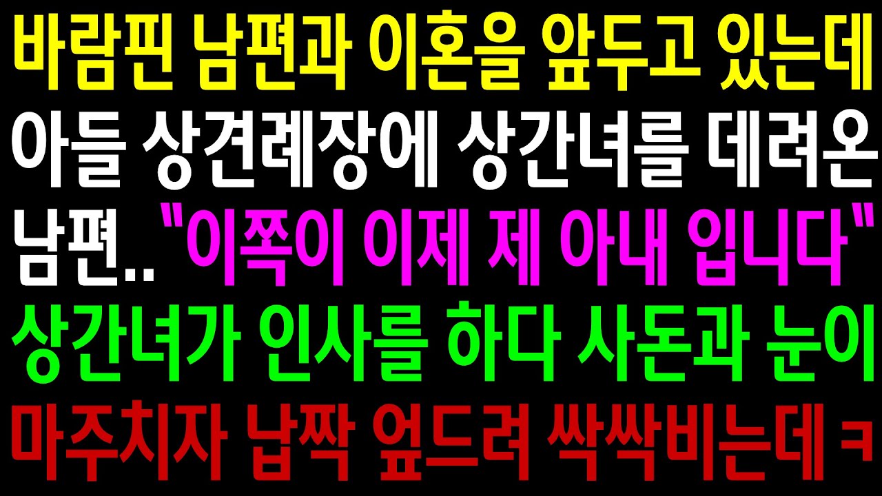 (반전사연)바람핀 남편과 이혼을 앞두고 있는데 아들 상견례장에 상간녀를 데려온 남편..상간녀가 사돈과 눈이 마주치자 납짝 엎드려 싹싹비는데ㅋ[신청사연][사이다썰][사연라디오]