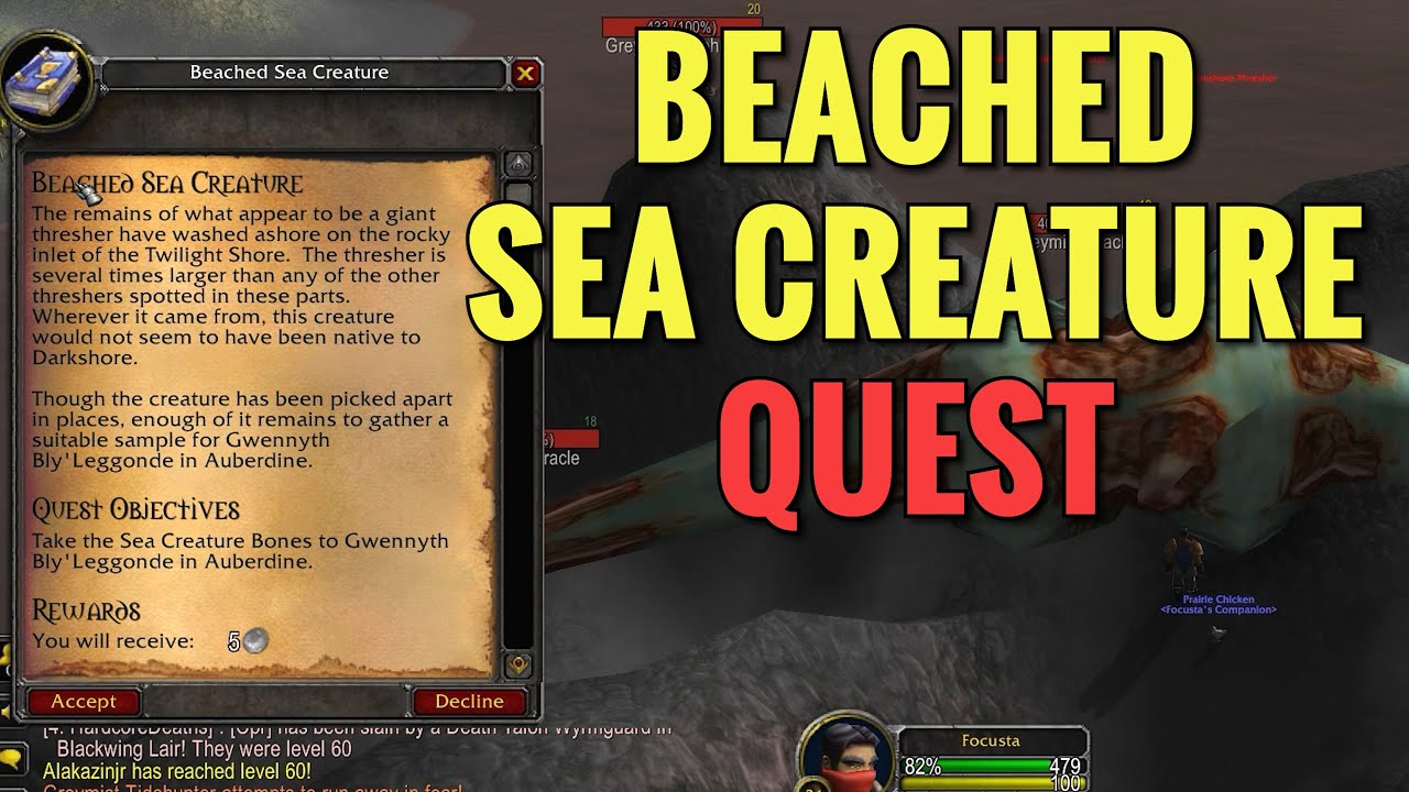 Beached Sea Creature Quest (WoW Classic)