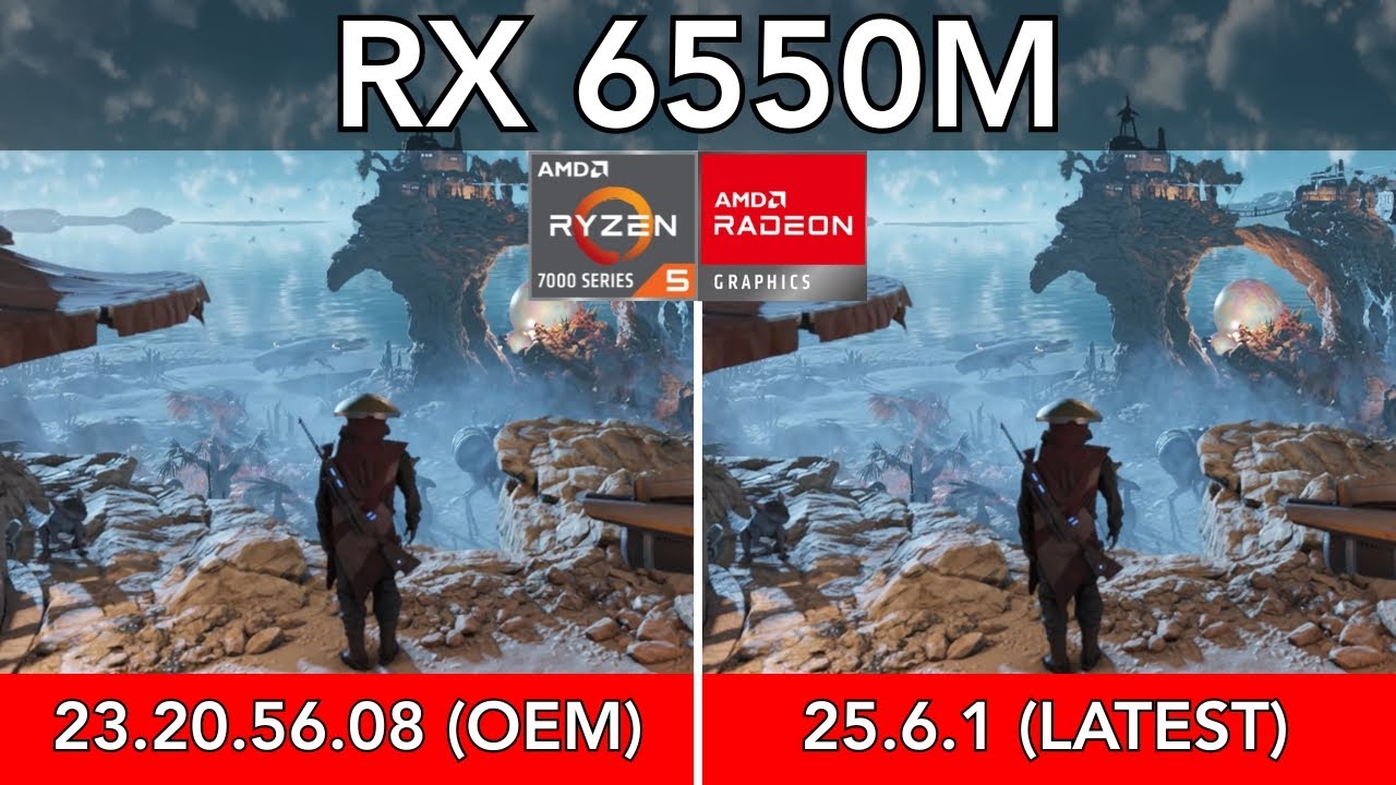 MSI Bravo 15 B7ED (RX 6550M) Driver Comparison | OEM vs. Latest in 3DMark at 1080p