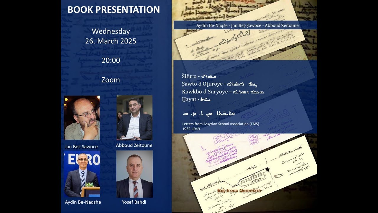 Book presentation: Assyrian Ottoman Journals - 26/03/2025