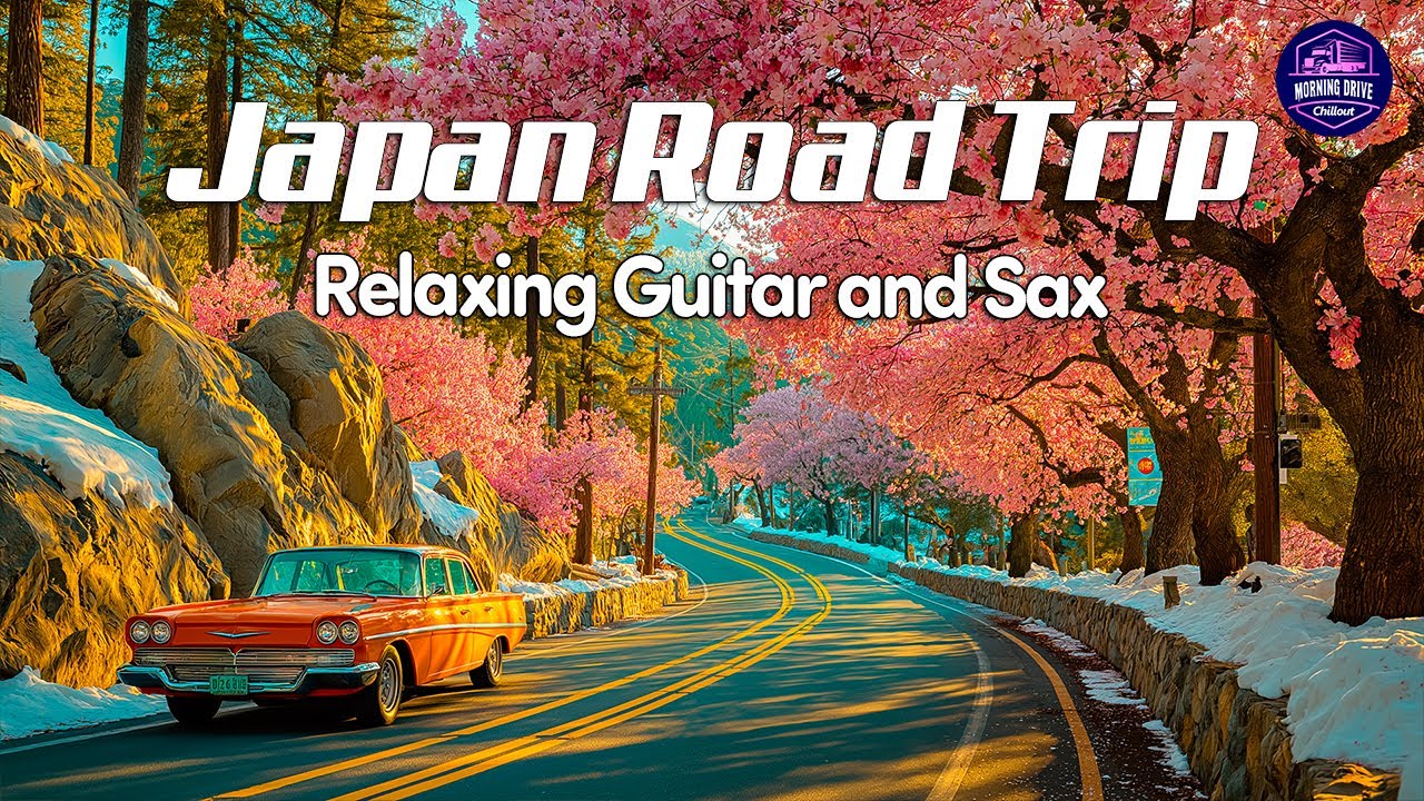 Serene Road Trip in Japan 🌸 Drive and Chill Guitar & Saxophone Instrumental Music