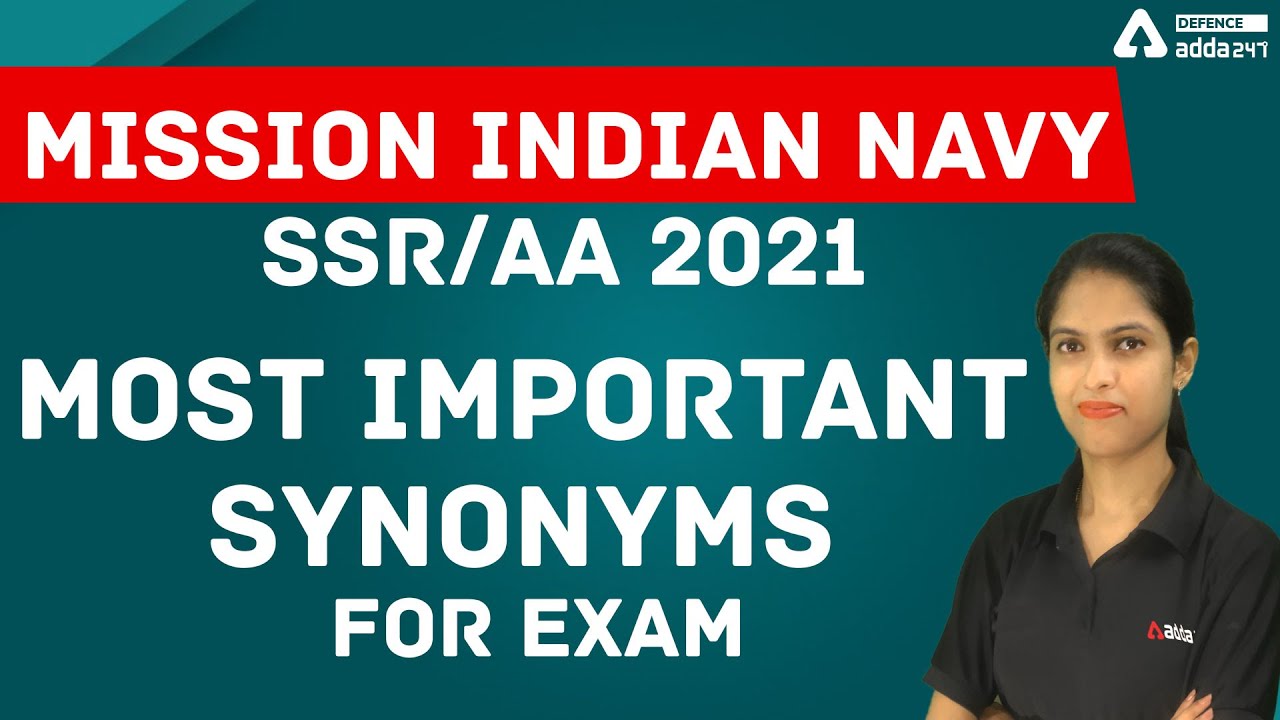 Indian Navy SSR AA New Vacancy 2021 | English Classes | Most Important Synonyms