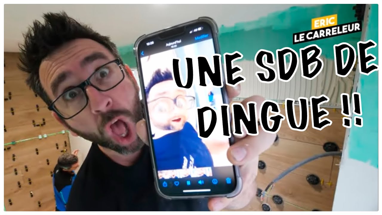 On réalise le CARRELAGE d'une super Salle de Bain ! (douche italienne, effet bois ...)