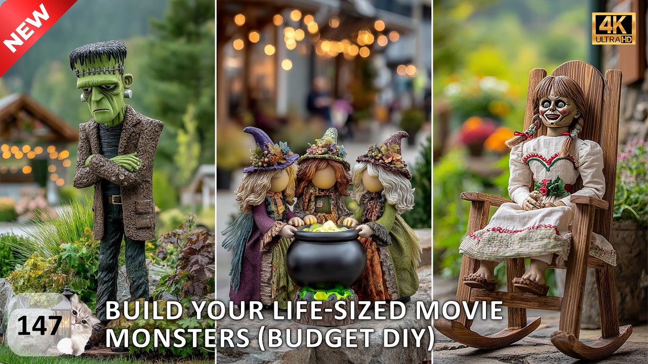 🎃 Hollywood Horror Sculptures 💀 DIY Life-Sized Movie Monsters for Your Yard 🍂