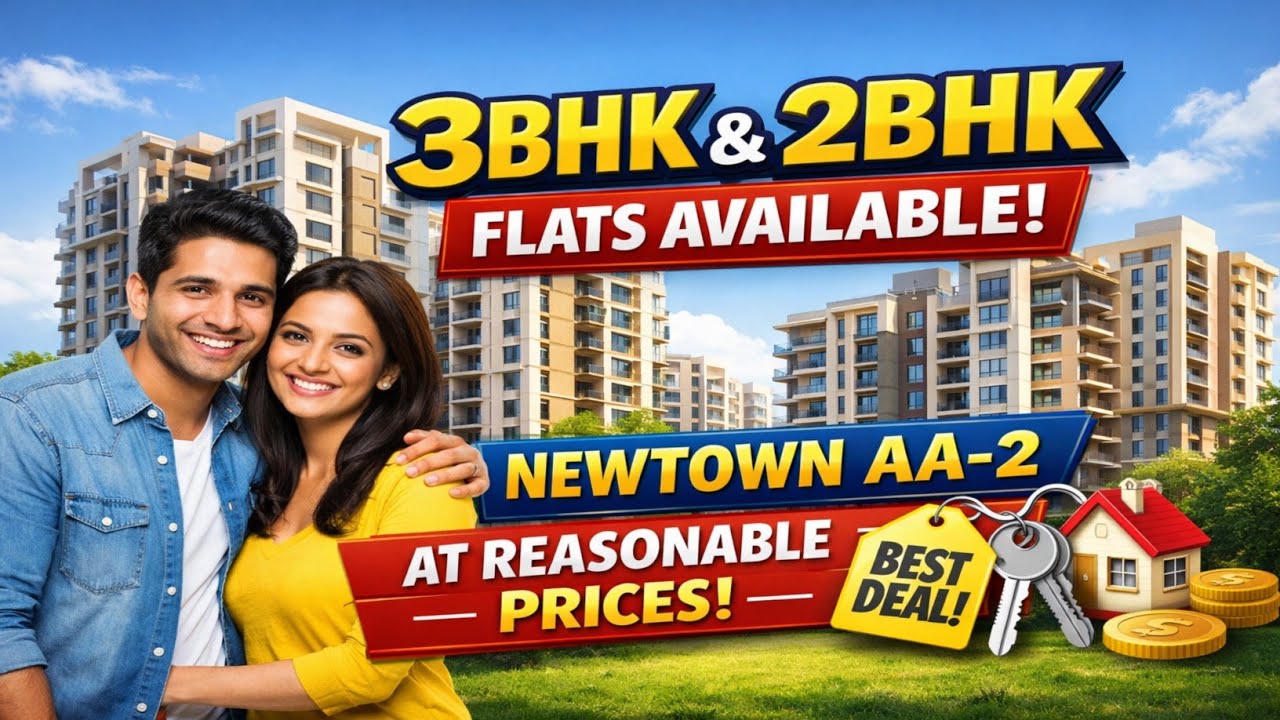 P-36, 3BHK & 2BHK flats are available at Newtown AA-2 at reasonable prices.
