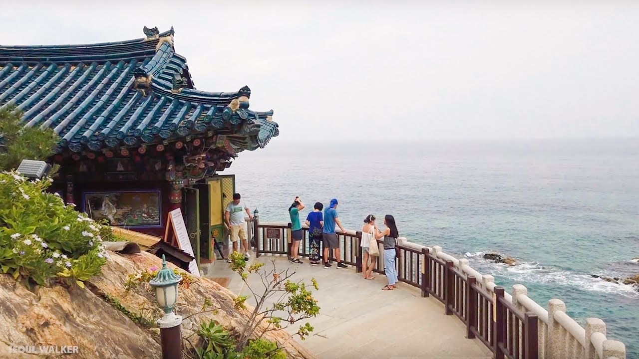 [4K] Naksan Temple On a Cliff | Walking Around South Korea 강원도 낙산사 洛山寺