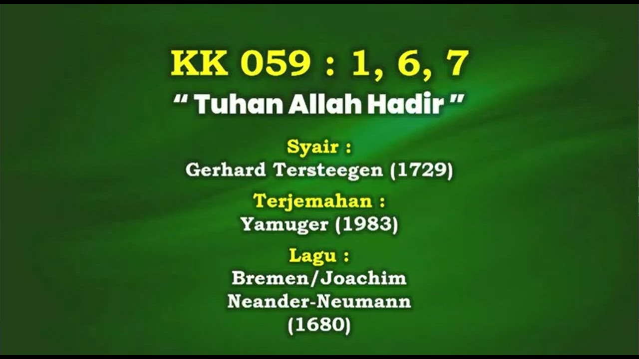 Tuhan Allah Hadir KK 059