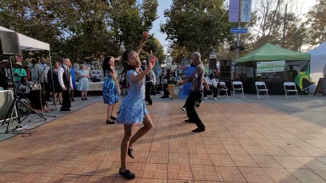 Chester Whitmore  and LA Swing Dance Posse at Leimert Park, Nov 7, 2021, All Troupe Dance