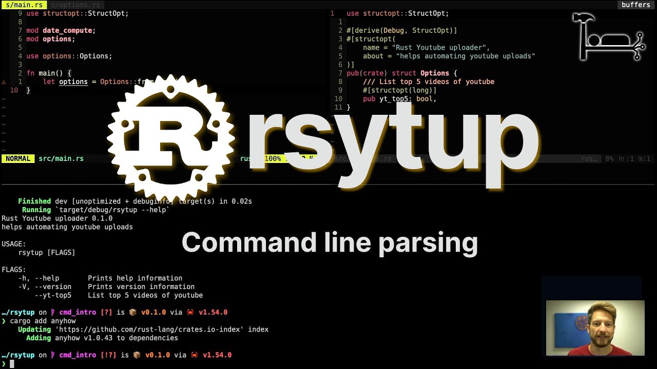 02. structopt, anyhow, strum Command line parsing and Error Handling - rsytup