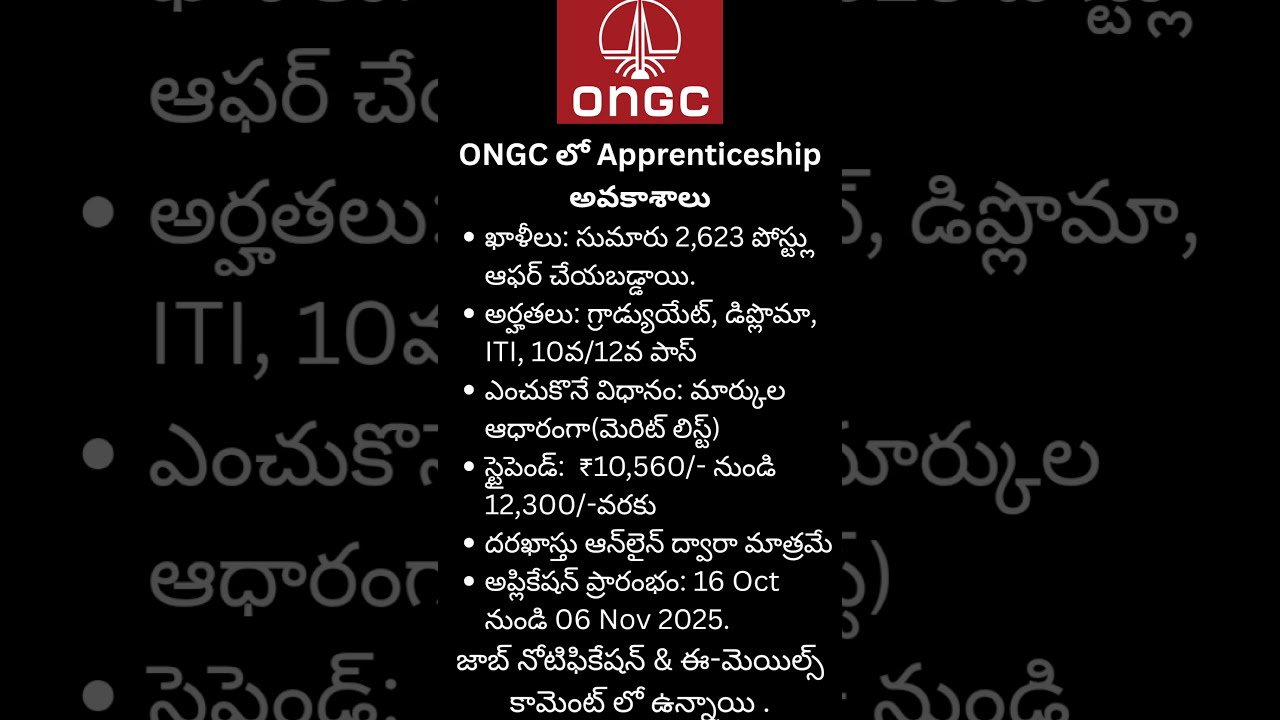 Latest ONGC Apprenticeship Recruitment 2025 &ndash; Apply Online for 2,623 Apprentice Posts