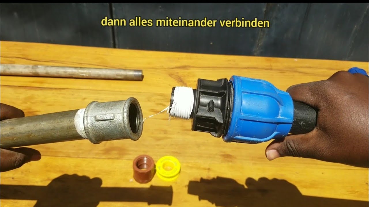 wie man ein Stahlrohr mit einem PE-Rohr mit Kompressionskupplungsinstallation verbindet