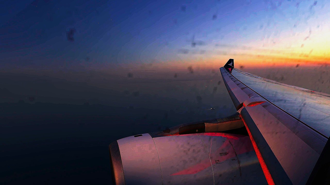 ASMR| X-Plane 12 | AUA-BON | Full Flight Wing View| Cathay Pacific