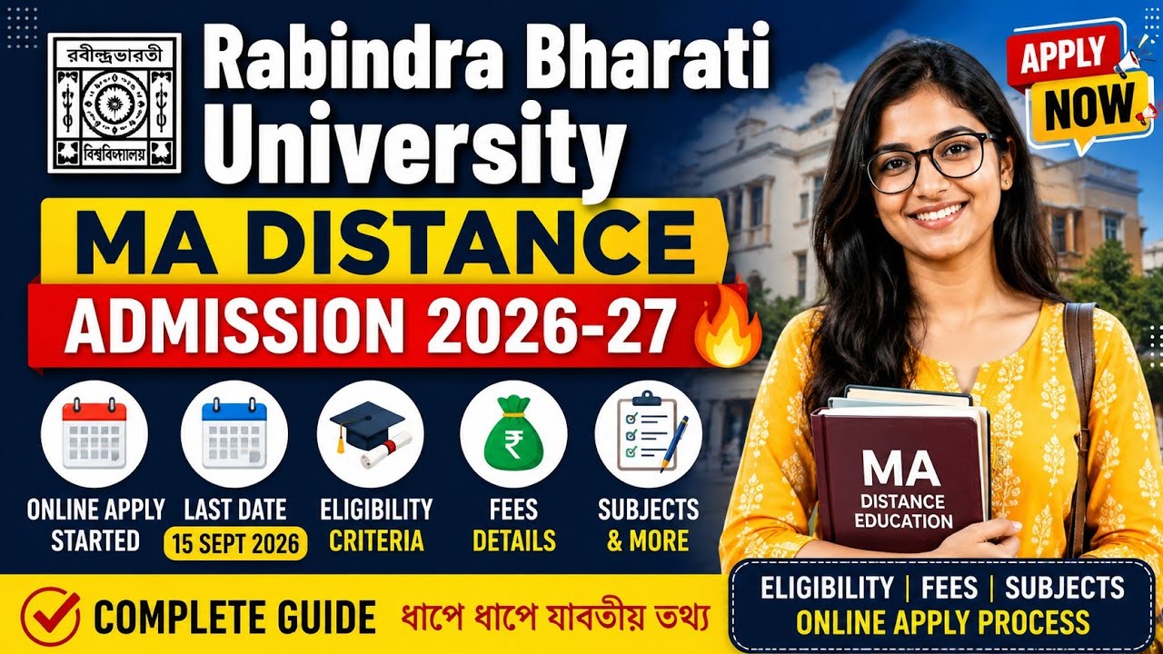 Rabindra Bharati University MA Distance Admission 2026-27🔥|Online Application, Eligibility, Fees ...