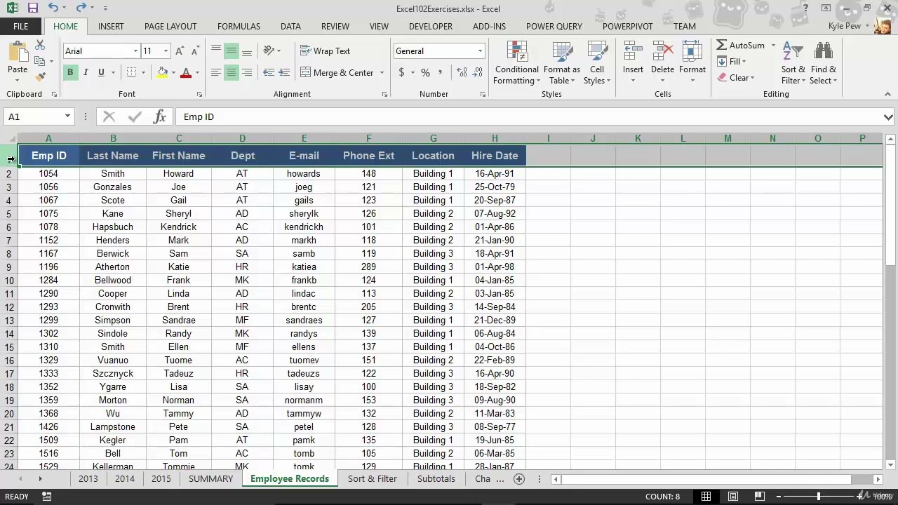 Microsoft Excel Course - Understanding Excel List Structure | Part 65