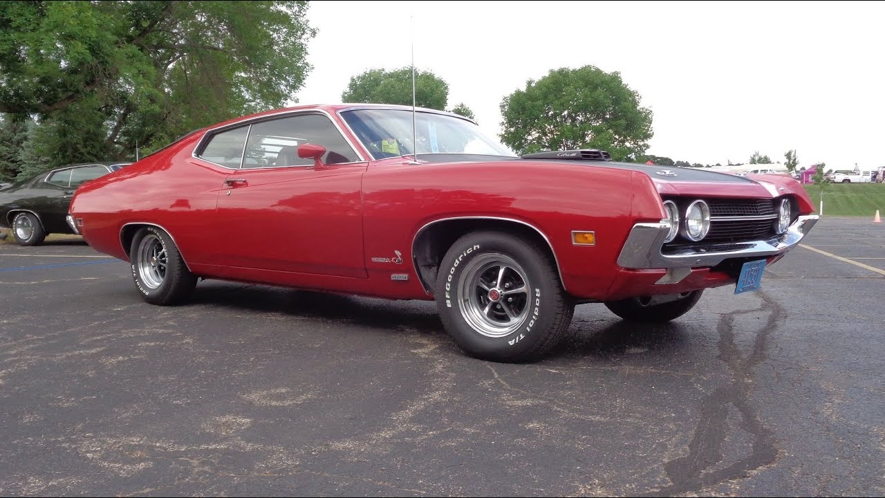 Ford Torino 429 Cobra Jet Ram Air Engine 1970 года, 4-ступенчатый, красный, история Ride My Car с...