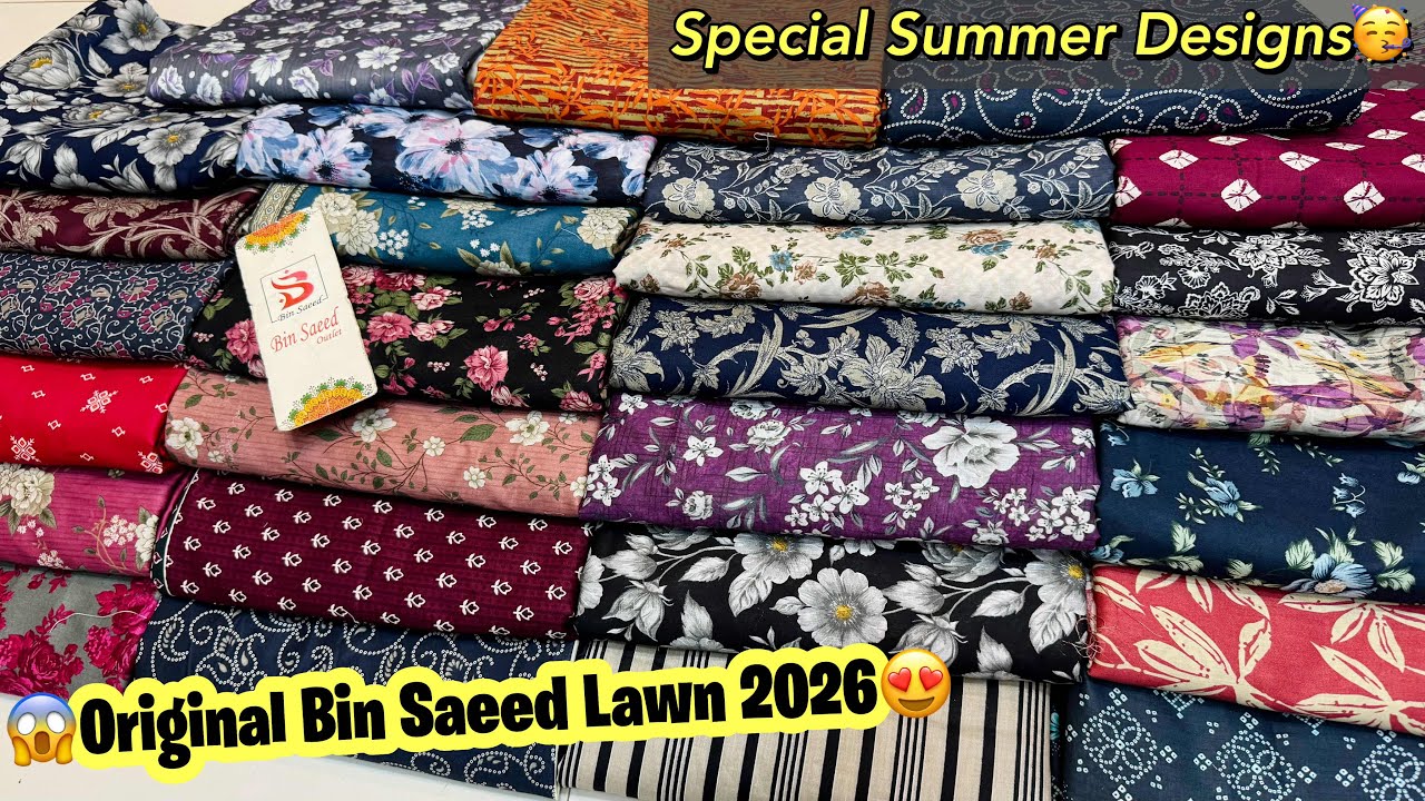 Bin Saeed Lawn Collection 2026 | Bin Saeed Printed Lawn 2026 | Bin Saeed Wholesale