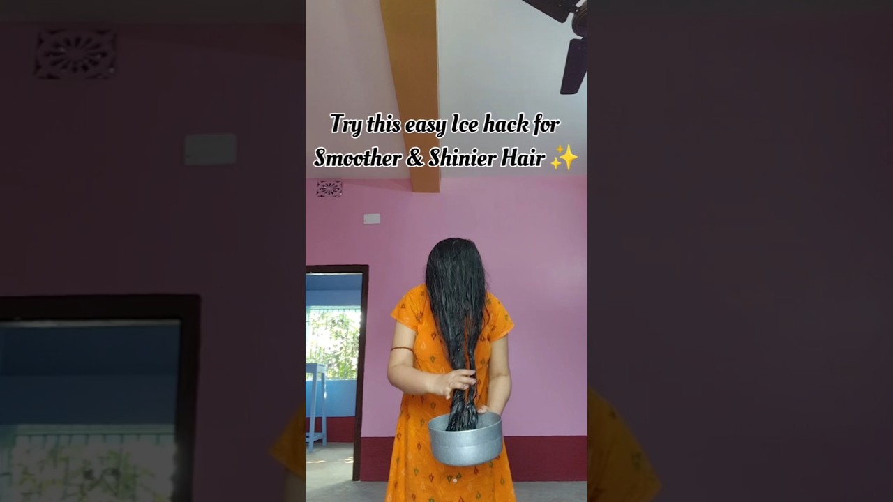 Low Budget Hair Hacks/ Ice cube for frizz free hair & No split ends/ Frizz free hair hack 