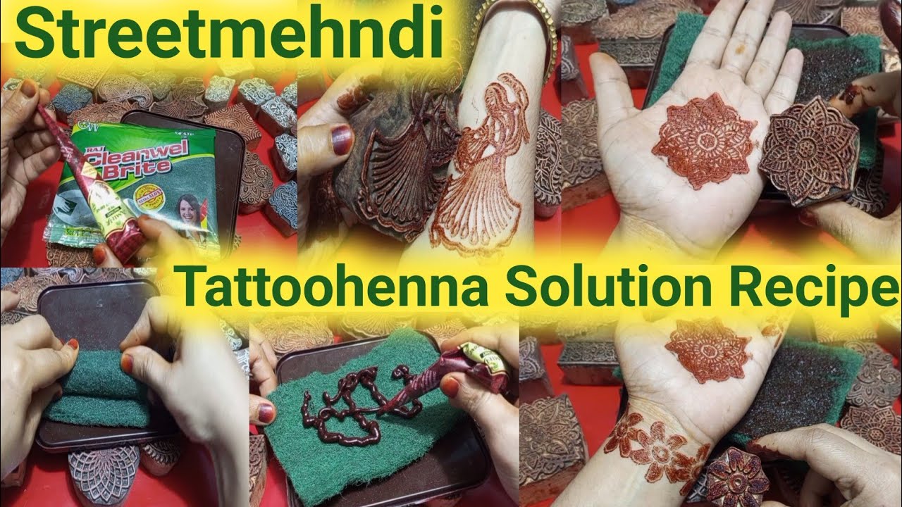 Tattoos Henna Recipe/Homemade Henna for Stamps|Wooden Block Hennna Print Stamps| Arq mehndi