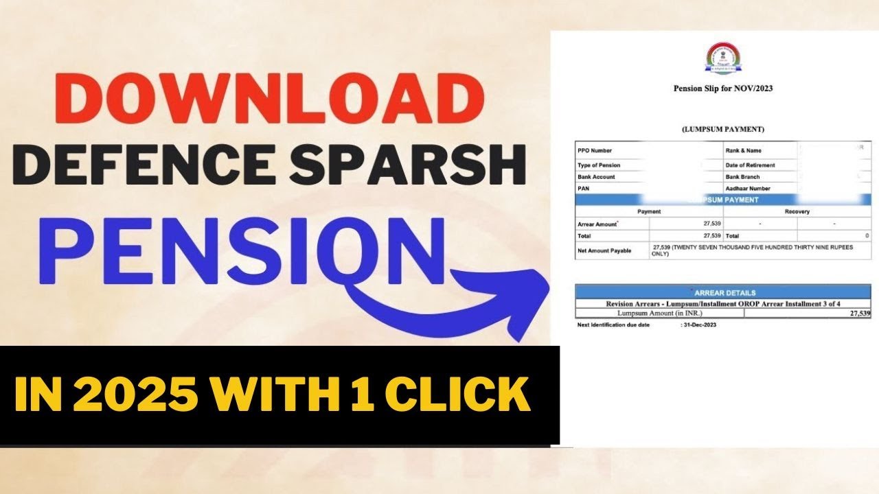 Download defence pension slip and form 16 with sparsh defence pension in 2025