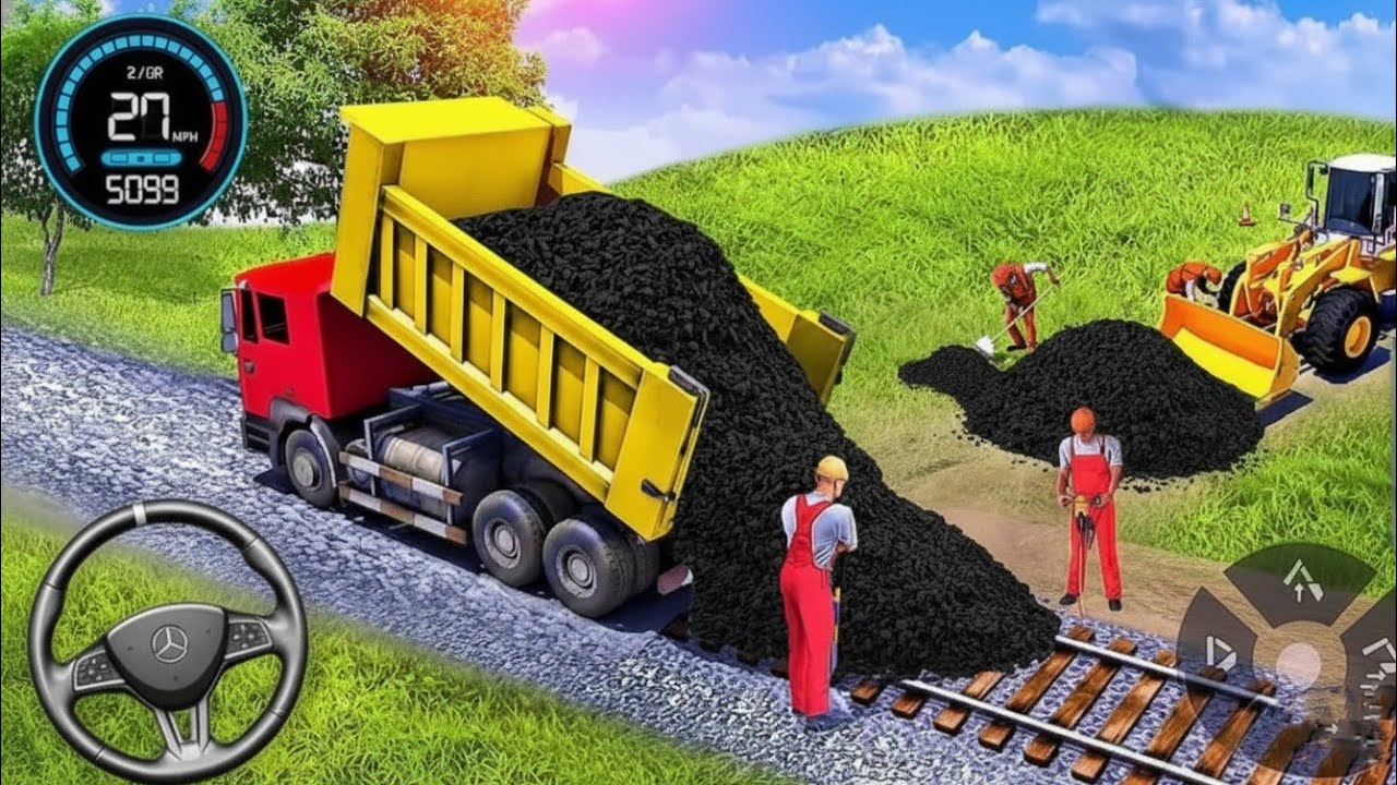 Railroad Builder Simulator 3D: JCB Road construction Game - JCB Tracks Wala Games - Android Gameplay