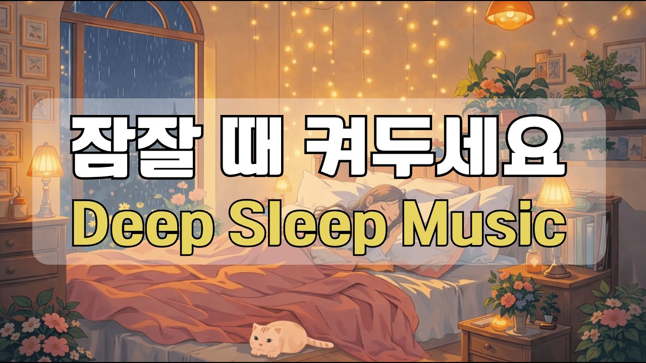 8시간 잔잔한 수면음악 #04🌠 피아노와 빗소리, 깊은 숙면을 위한 수면유도음악 (10분뒤 화면 꺼짐)