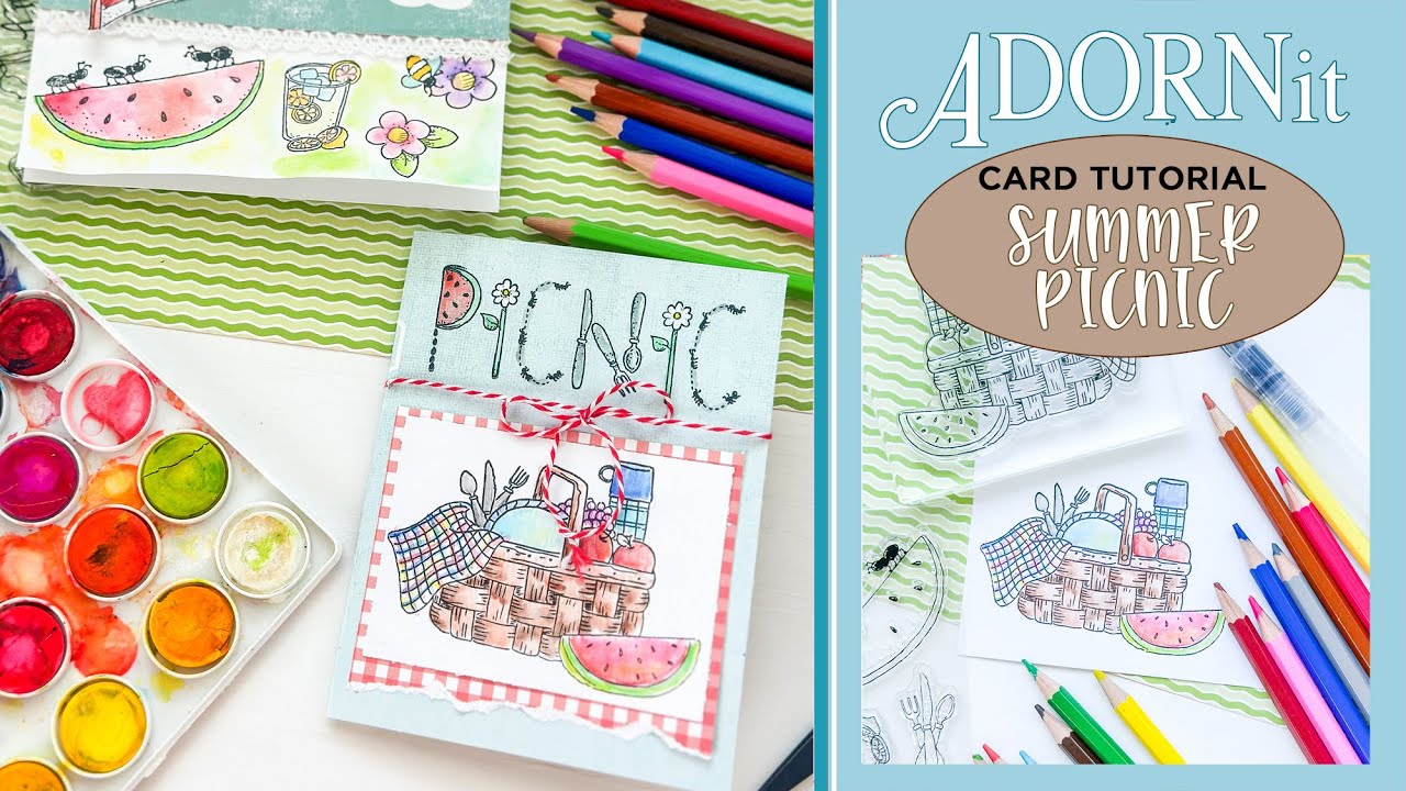 Summer Picnic Cards Tutorial | Picnic Themed Clear Stamp
