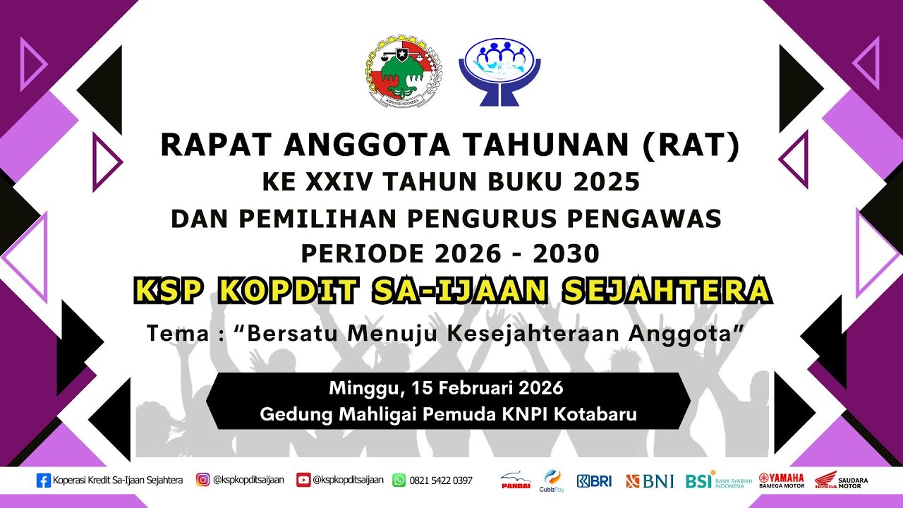 Rapat Anggota Tahunan (RAT) Ke - XXIV Tahun Buku 2025 - 15 Februari 2026