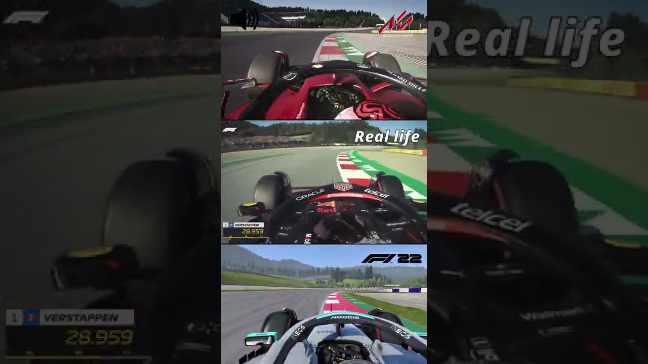 F1 22 vs Assetto Corsa vs Real Life #shorts